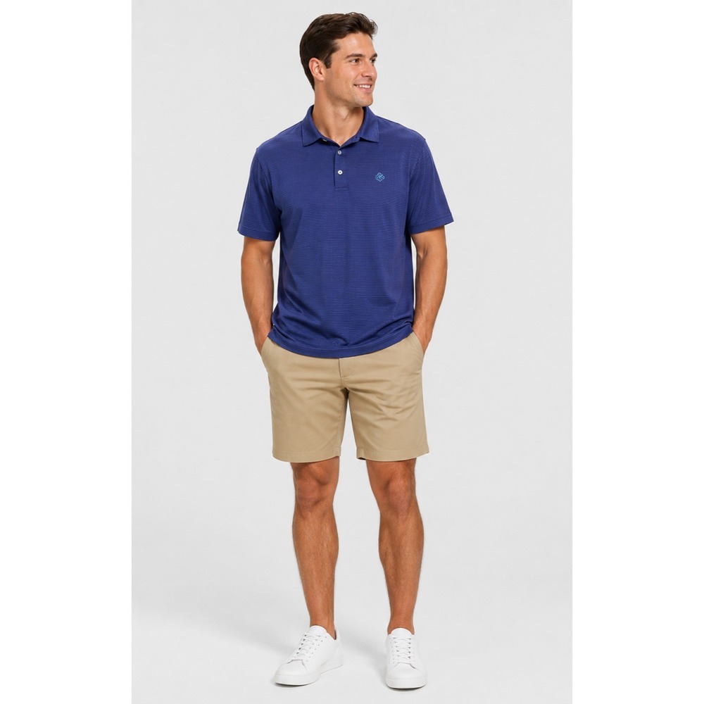 Peter Millar Golf Polo Mens Large Blue Cotton "Pine Canyon" Embroidered Chest